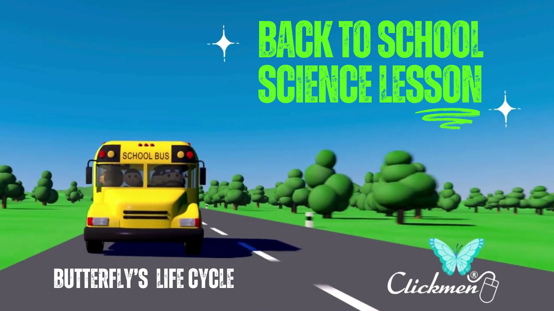 Back to School Animation | Butterfly's Life Cycle Science Lesson Illustration | By Clickmen™